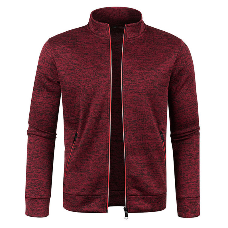 Men's Jackets Autumn Winter Men's Jacket Coat Stand Collar Zipper Jackets Man Slim Fleece Jacket Thick Cardigan Warm Knit Sweater Men Clothi