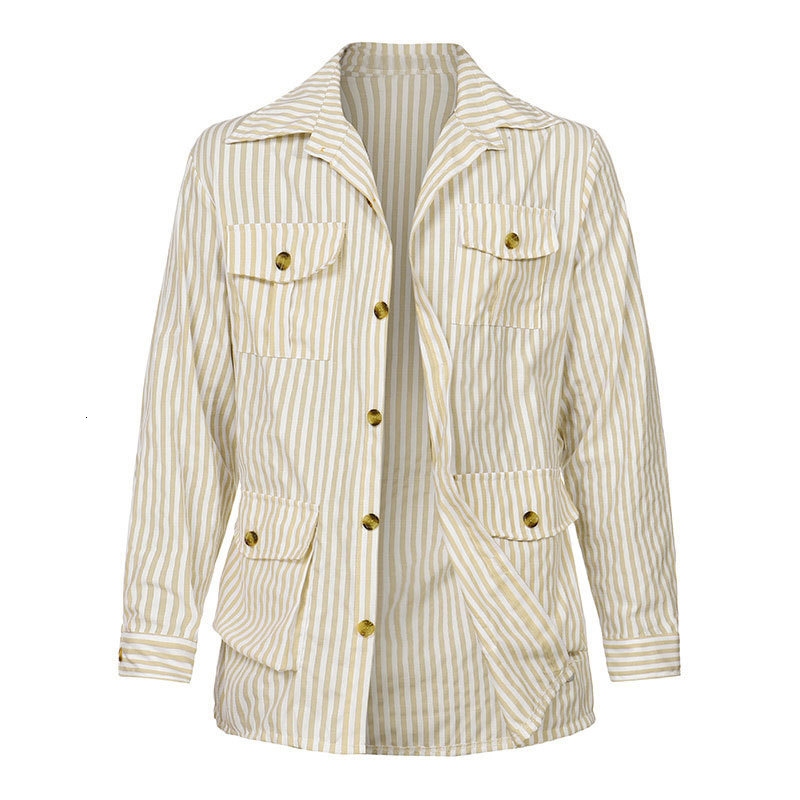 Men's Casual Shirts Men's Long Sleeve Striped Shirt Casual Streetwear Button Pocket Belted Shirt for Men Mid-length Men's Clothes S-5XL