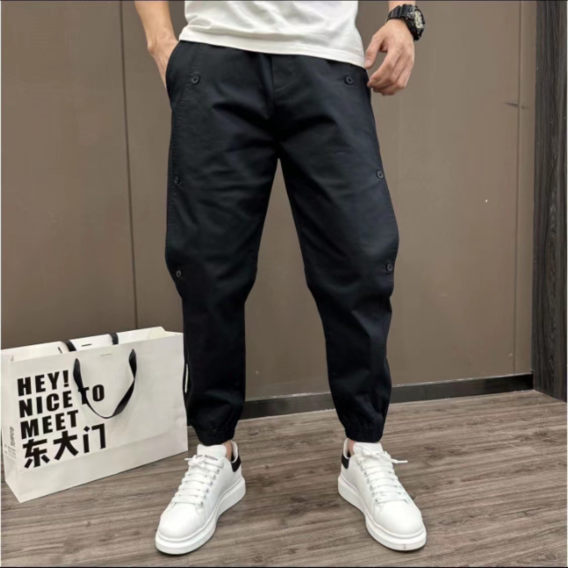 Men's Pants 2023 Spring and Autumn Casual Fashion Talent Versatile Slim Fit Leggings Closeup Sweatpants 230329