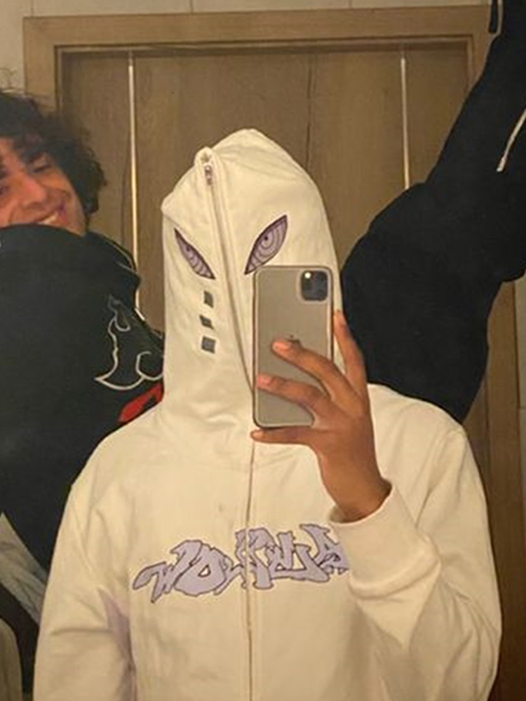 Men's Pants Y2K Full Zip Hoodies Hip Hop Graphic Print Hooded Sweatshirts Streetwear Harajuku Goth Oversized Winter Men Jackets Coat Clothes 2303
