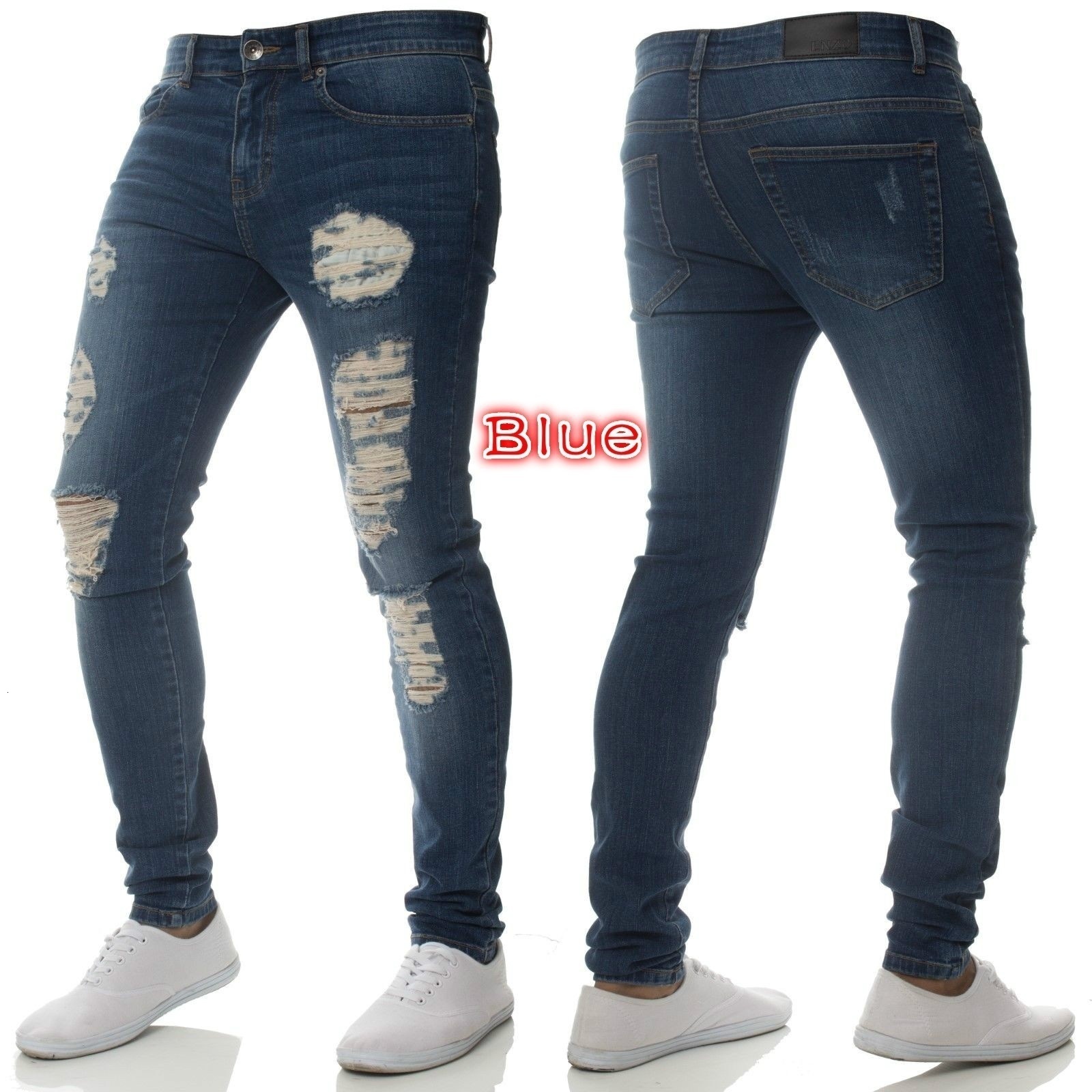 Men's Jeans SpringAand Summer High Street Stretch Men's Jeans Slim Fit Thin Motorcycle Jeans Mid-Waist Denim Cotton Ripped Youth Pants 23032