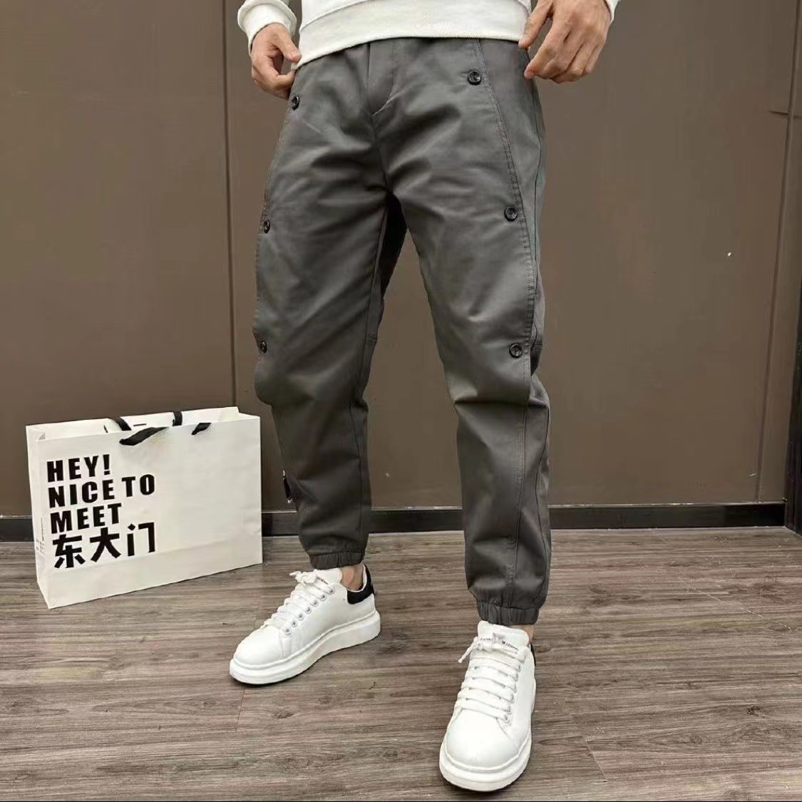 Men's Pants 2023 Spring and Autumn Casual Fashion Talent Versatile Slim Fit Leggings Closeup Sweatpants 230329