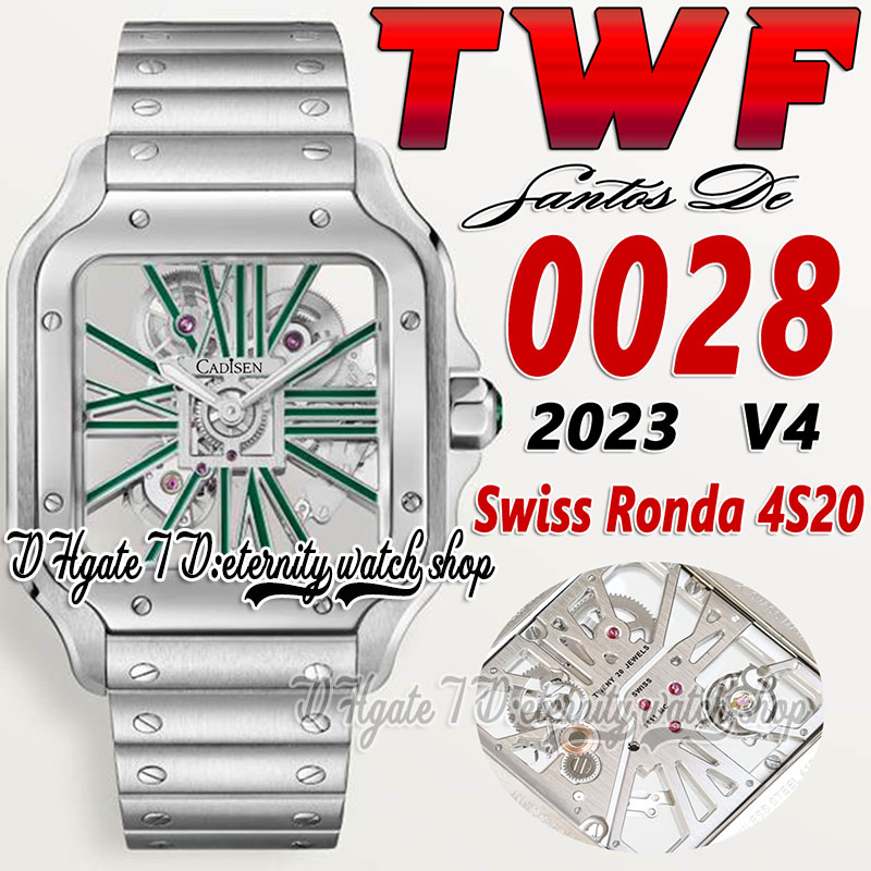 TWF V4 TW0028 Mens Watch Swiss Ronda 4S20 Quartz Analog Mechanical Skeleton Dial Green Roman Markers Quick Switch Steel Bracelet 2023 Super Edition eternity Watches, Watch waterproof production cost
TWF V4 TW0028 Mens Watch Swiss Ronda 4S20 Quartz Analog Mechanical Skeleton Dial Green Roman Markers Quick Switch Steel Bracelet 2023 Super Edition eternity Watches, Watch waterproof production cost