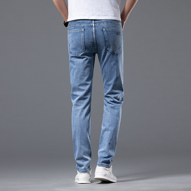 Men's Jeans Spring Summer Men Stretch Lightwight Jeans Fashion Casual Slim Fit Denim Trousers Male Blue Pants Men Thin Jeans Clothing 230329