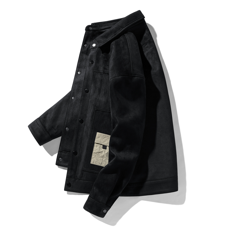 Men's Jackets Men's Spring Faux Suede Jacket Street Lapel Tooling Style Coat Stand-up CollarFashion Casual Harajuku Version Vintage Jacket 2