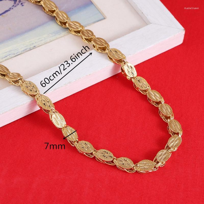 Chains Length 60cm Width 7mm Ethiopian Thick Necklaces Gold Color Africa Eritrea Chunky Chain Dubai Arab Jewelry