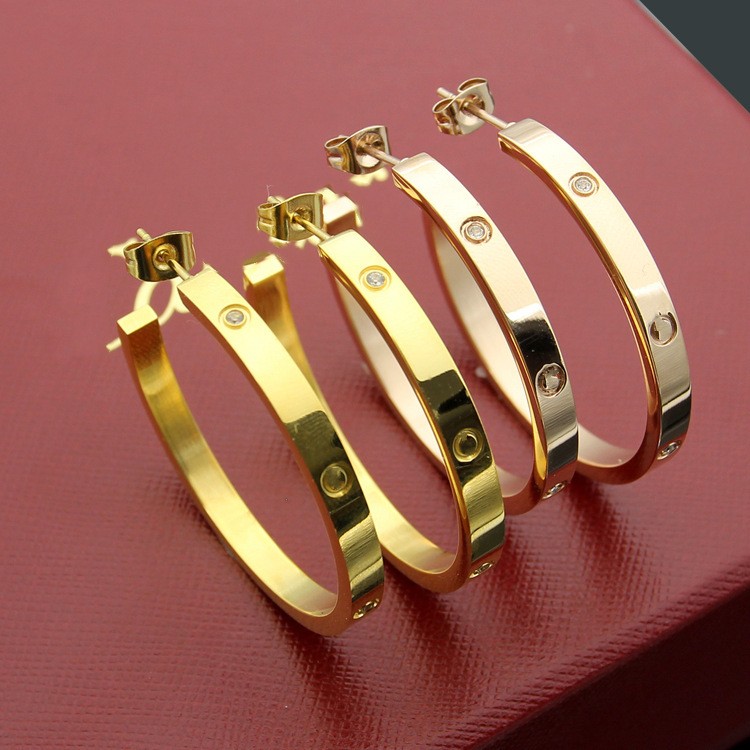 Classic Luxury designer 35mm large diamond love hoop 316L Stainless Steel 18k Gold rose silver women earrings girls wedding jewelry
Classic Luxury designer 35mm large diamond love hoop 316L Stainless Steel 18k Gold rose silver women earrings girls wedding jewelry