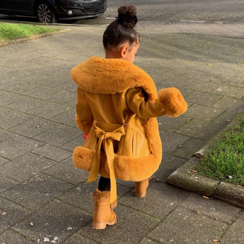 Jackets Jackets Plus Size Spring Autumn Kid Girls Coat Thin Overcoat Fur Collar Padding Girl Outerwear Hooded Kids Clothes Children 230329 Y241115UXN 