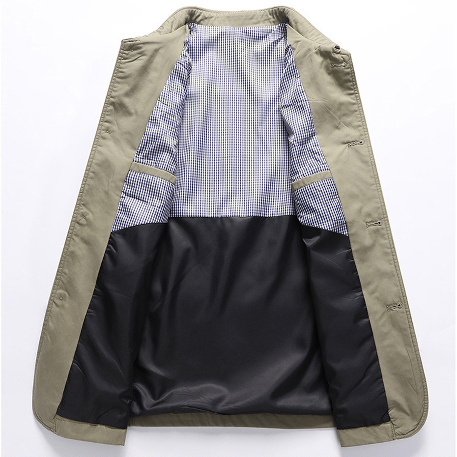 Men's Jackets Jacket Coat Men Spring Autumn Windbreaker Jacket Solid Color Fashion Causal Button Jacket Male Big Size Coat Khaki Grey 230329