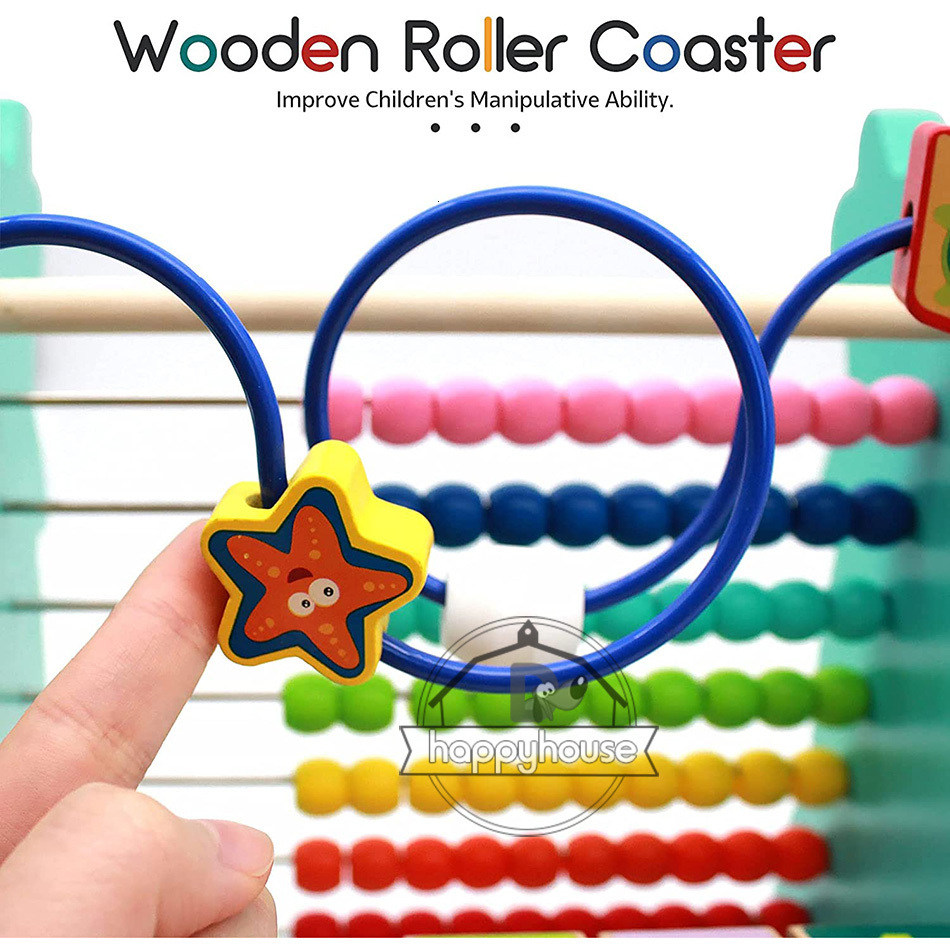 Learning Toys Wooden Montessori Math Multifunction Abacus Around Beads Early Learn Teaching Aids Educational For Children Gift 230329