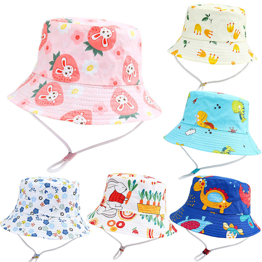 Caps Hats Spring Summer Hat Cartoon Toddler Panama Cap Outdoor Beach Kids Boy Girl Sun Bonnet 230328