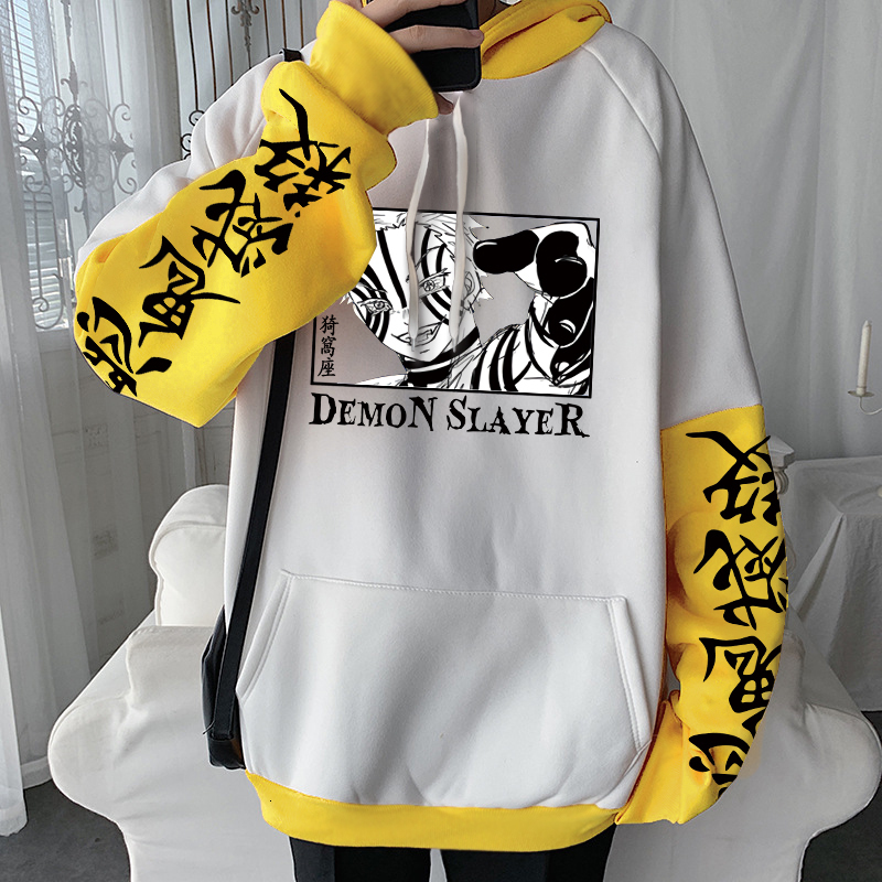 Men's Pants 90s Japanese Anime Demon Slayer Akaza Hoodies Men Harajuku Black And White Manga Women Sweatshirt Winter Long Sleeve Hoodie Tops 2303