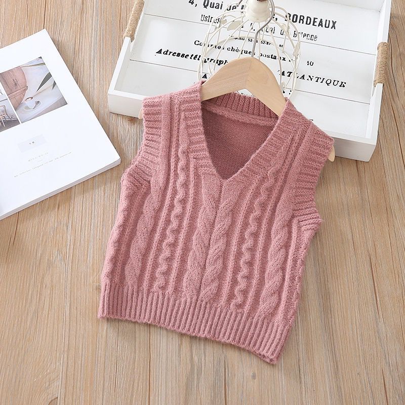 Waistcoat Baby Boy Girl Sweater Vest Cotton Infant Toddler Child Knit Waistcoat Twist Sweater Sleeveless Spring Autumn Baby Clothes 1-8Y 230329