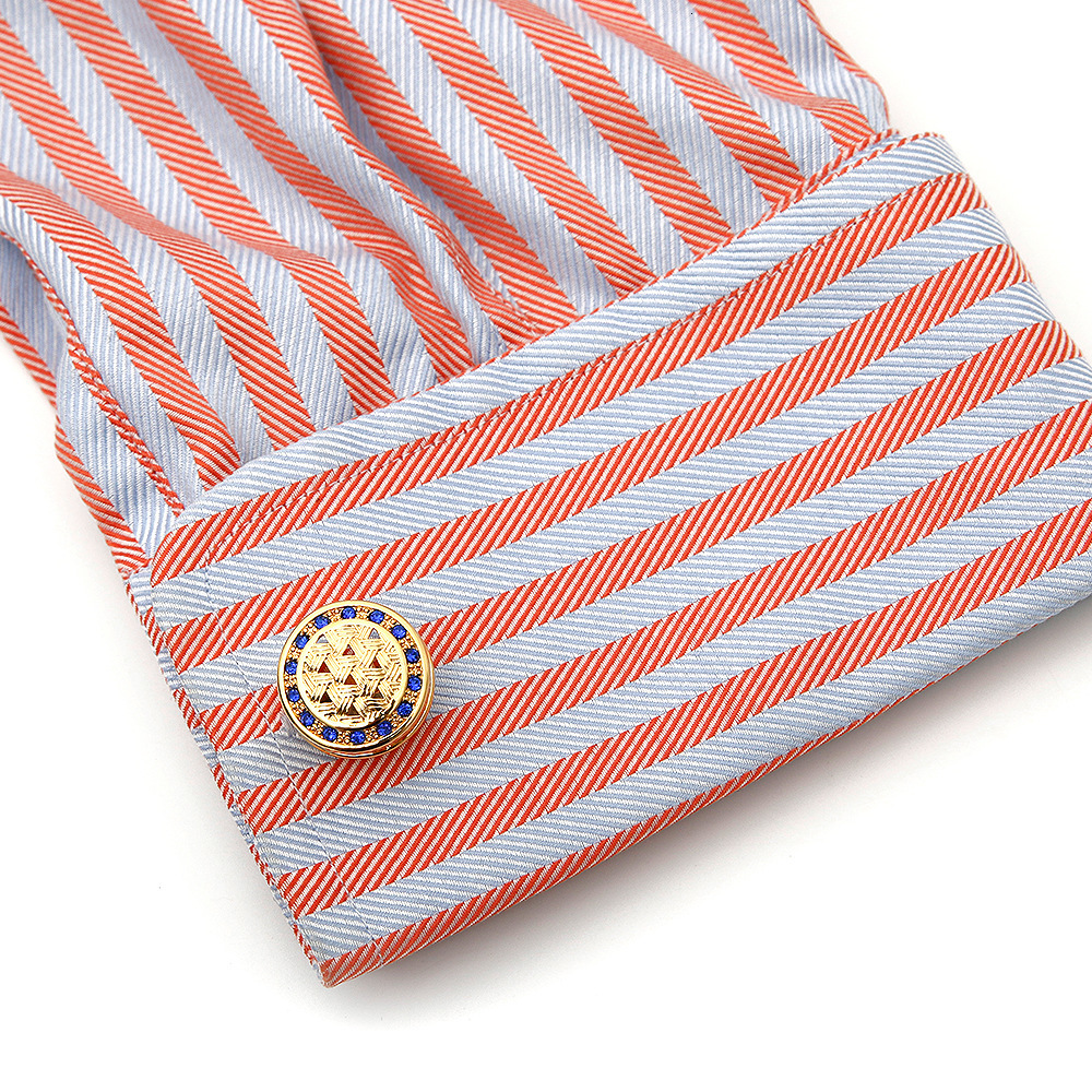 Cuff Links Mens Wedding Blue Cufflinks Golden Fashion Men Business Banquet Formal Wear Suits Buttons Mens French Cuff Links 230328 L251024