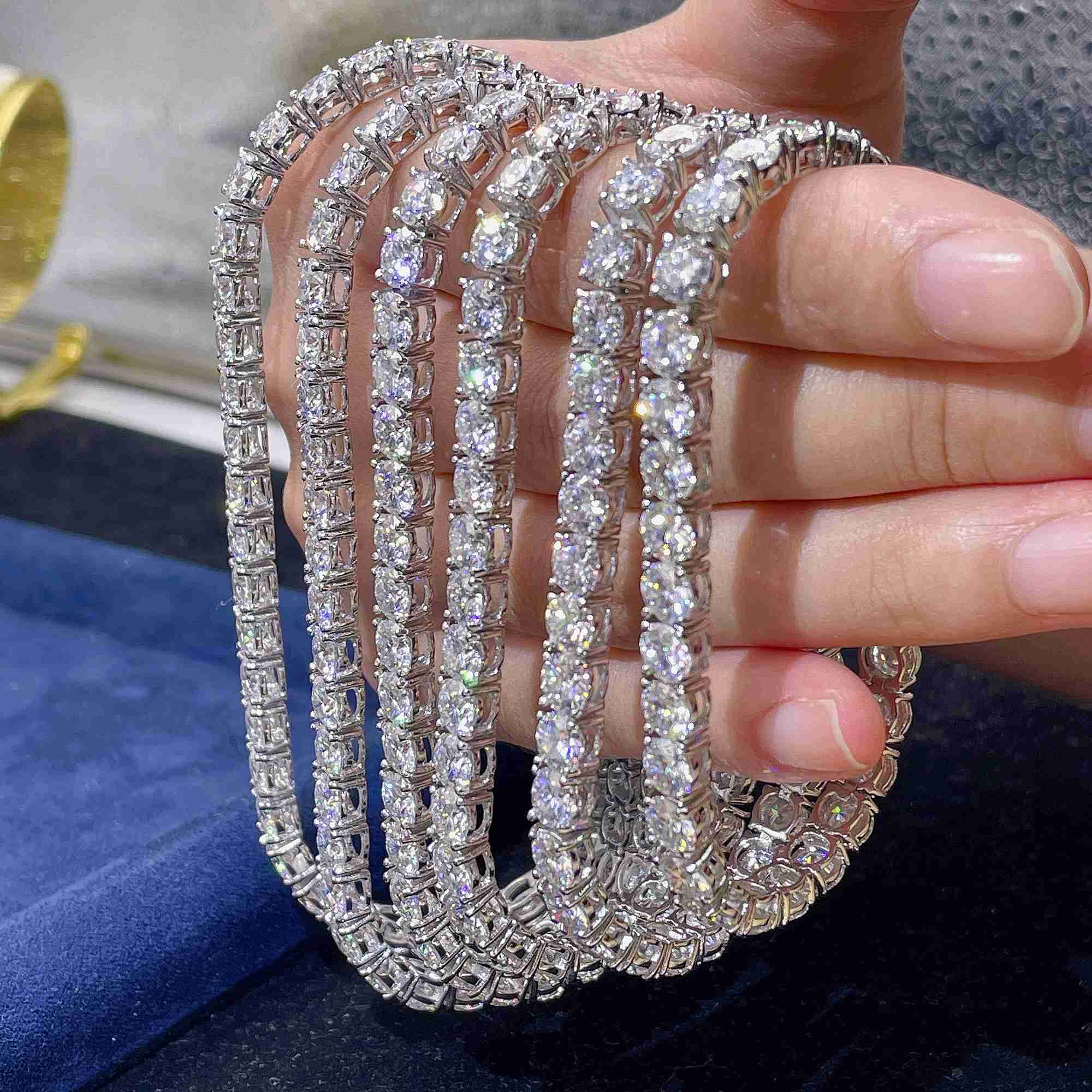 Hip Hop Moissanite Jewelry 5mm Bracelet Pass Diamond Tester Vvs Moissanite Tennis Chain in Stock