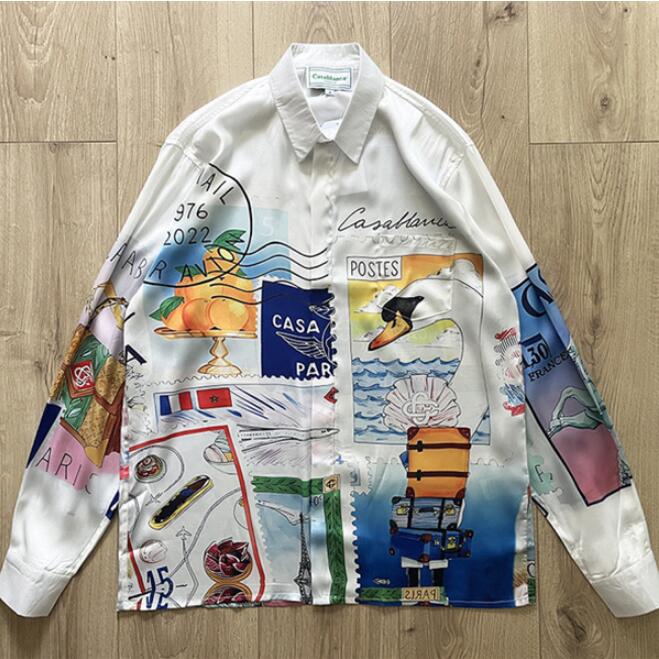 Long Sleeve Orange Print Shirt Men Women Hawaii Beach Silk Shirts 
Long Sleeve Orange Print Shirt Men Women Hawaii Beach Silk Shirts