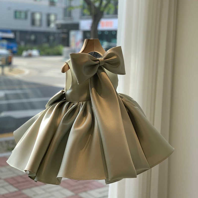 Girl's Dresses Big Bow Princess Sweet Kids Tutu Toddler Birthday Party Newborn ChristeningChildren Baptism Baby Girls Clothes Summer Dresses P230