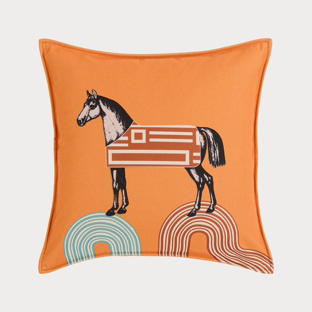 Luxury Designer Home h Cushion Cover White Horse Embroidery Living Room Bedding Sofa Lumbar Pillow Case Fall Decor Dropship Free Shipping