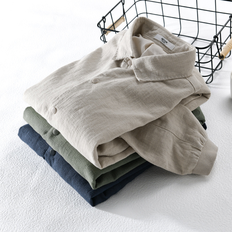 Men's Jackets Spring and Autumn Comfortable Linen Mens Jacket Loose Simple Casual Youth Versatile Cotton Linen Men Clothing FY202 230329