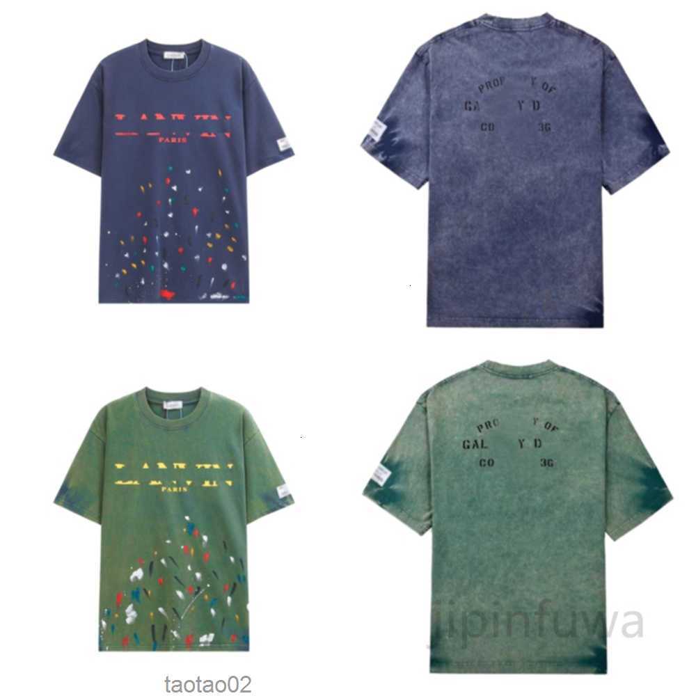 

2023 Summer Lanvins T-shirts Colorful Designer Pants Splash Ink Graffiti Hand-painted Printed Tees Luxury Sports Casual Loose Short Sleeve t Shirts M5t8873b5cjv, Green