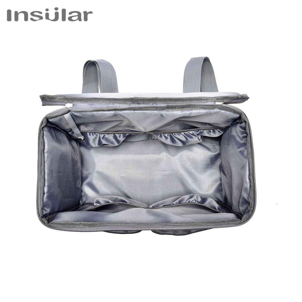 Diaper Bags Insular Baby s Outdoor Travel Mommy for Stroller Large Capacity Insulation Nursing Polyester Solid 230328