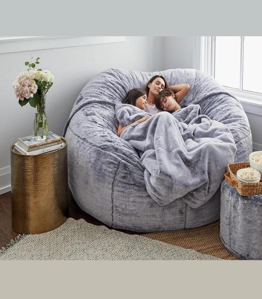 Fur Cover Machine Washable Big Size Furry Of Camp Furniture Bean Bag Chair