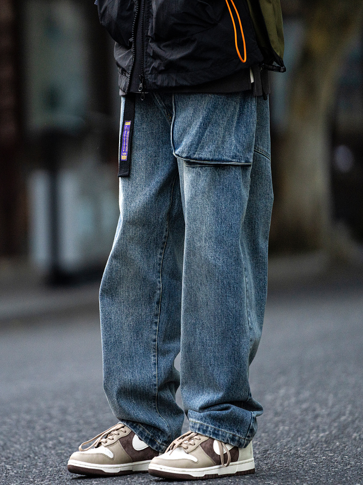 Men's Jeans Japanese Streetwear High Quality Distressed Jeans Men Clothing Harajuku Casual Denim Cargo Pants Korean Hip Hop Trousers Male 230329