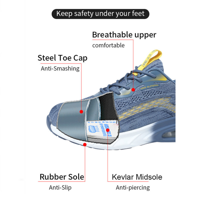 Dress Shoes Industrial Safety With Steel Toe Cap Indestructible Cushion Work For Men Protective Security Boots Women Footwear 230329