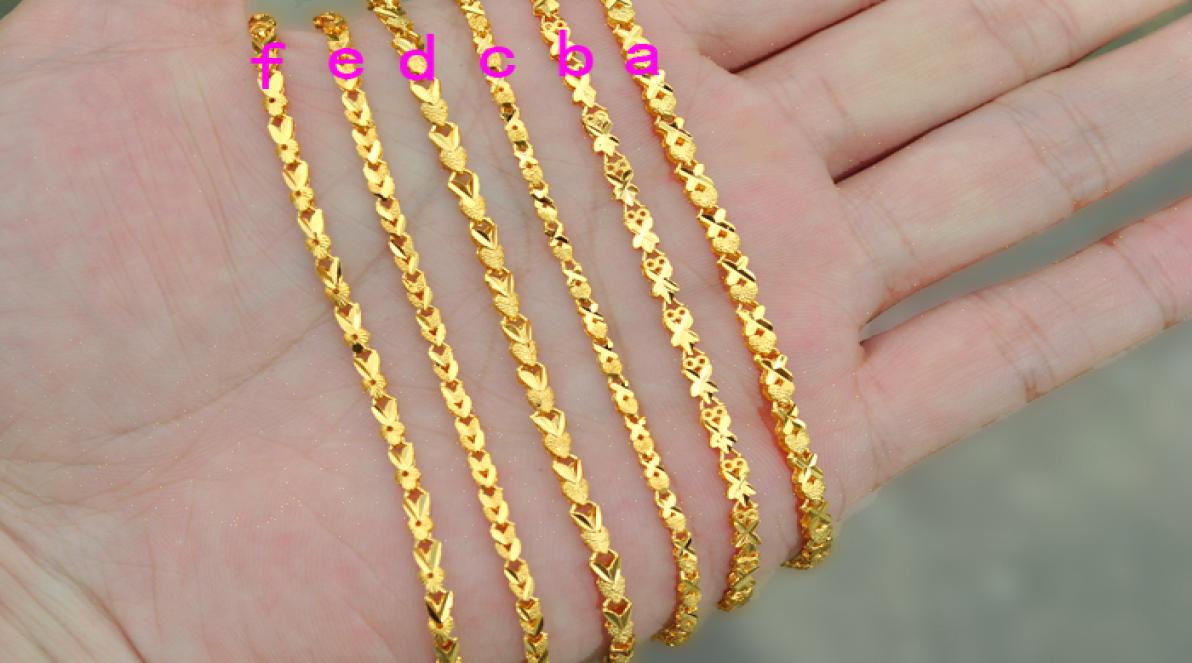 24k real gold plated gold color bracelet size 175CM fashion bangle for women jewelry whole