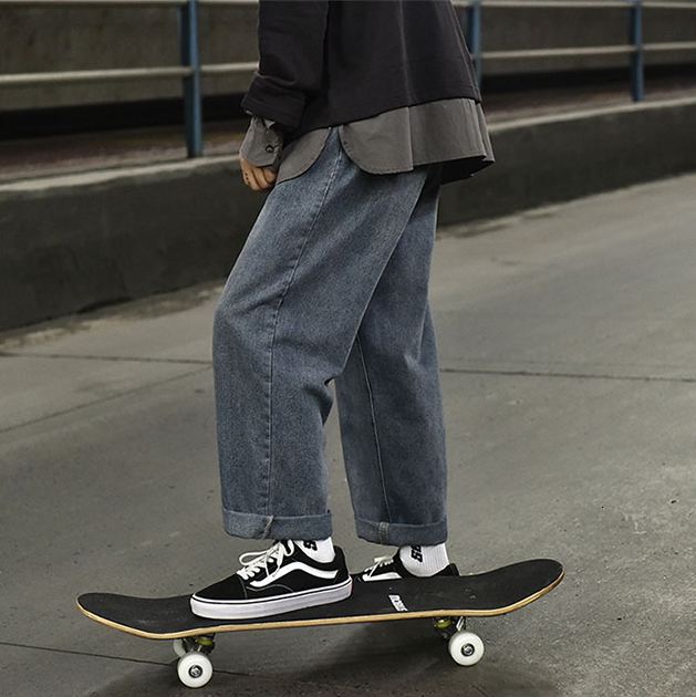 Men's Jeans Straight skateboard jeans men's pants loose wide leg pants hip hop streetwear pantalon homme jean moda masculina korean 230329