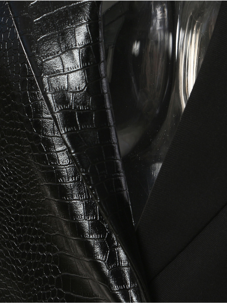 Women's Vests DEAT Fashion Women's Tank Top Notched Neckline Metal Single Button Sleeveless PU Leather Patch Work Waist Coat Autumn 17A4152 