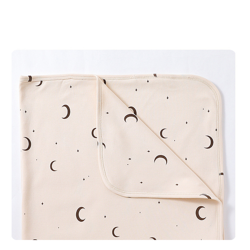Floral Moon Print Reversible Cotton Blanket 83x83cm Newborn Baby Swaddle Wrap Quilts Bath Towel Blanket Infant Supplies