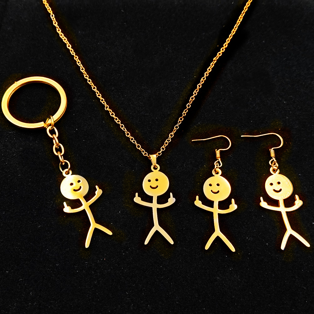 10pcs Catoon Funny Doodle Image Necklace Stainless Steel Matchstick Man Figure Charm Chain Jewelry Set Gifts for Friends
10pcs Catoon Funny Doodle Image Necklace Stainless Steel Matchstick Man Figure Charm Chain Jewelry Set Gifts for Friends