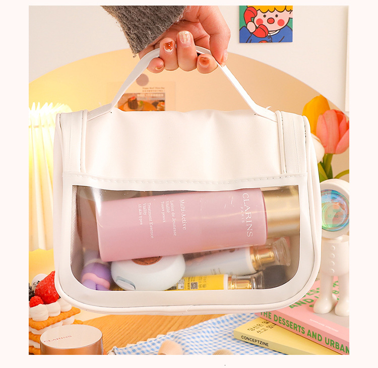 Cosmetic Bags Cases Large Capacity Bag for Women Waterproof Travel Wash Makeup Girls DIY Stickers Kawaii Beauty Organizer 230329