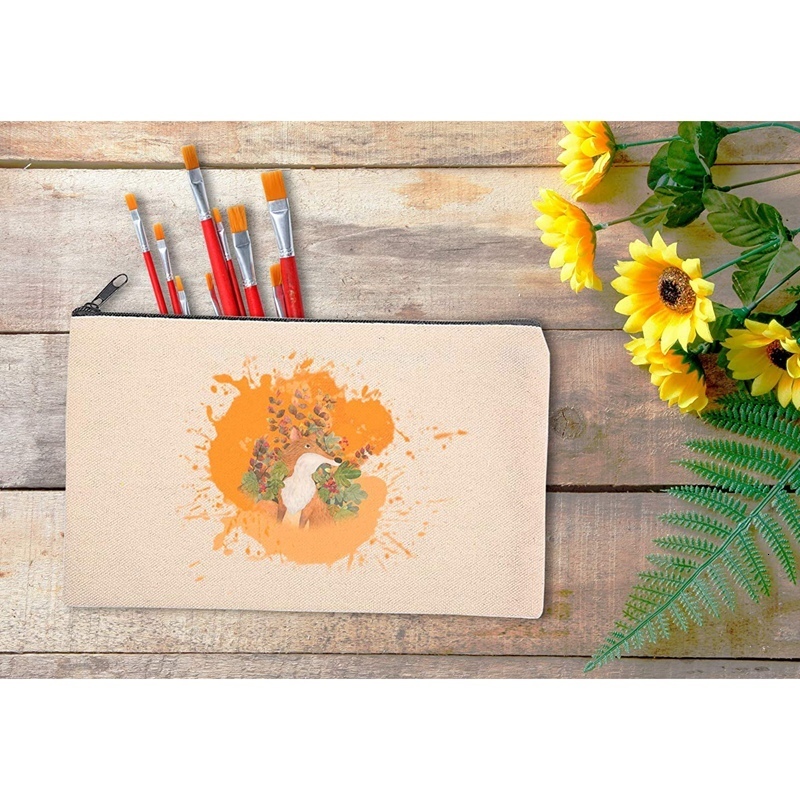 Cosmetic Bags Cases 10 Pcs Blank DIY Craft Canvas Pen Case Makeup Pencil Cotton Travel 230329