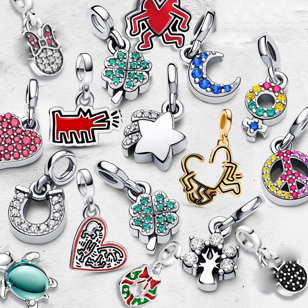 925 Sterling Silver ME Serie Souvenir Charm Pendant I Suitable for Primitive Me Bracelet Jewelery Women' Fashion Charm