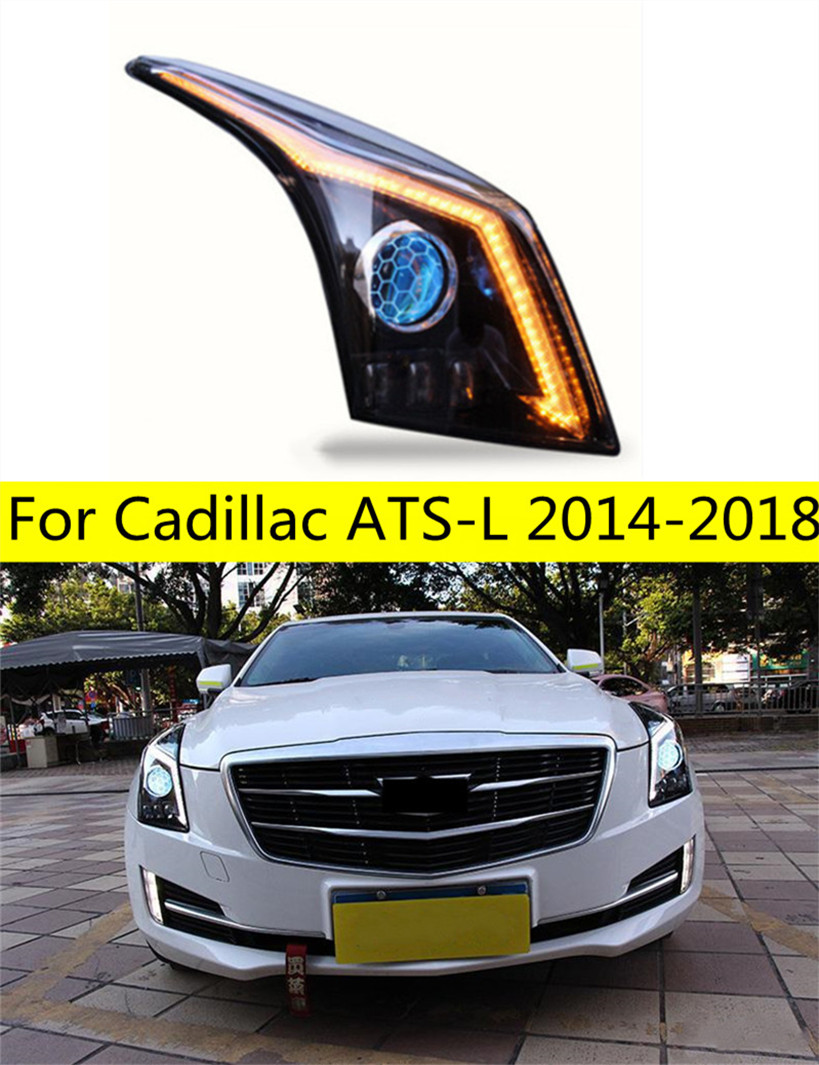 Auto Headlights For Cadillac ATS-L 20 14-20 18 ATS L Headlights LED DRL Running Lights Bi-Xenon Beam Fog Lights Angel Eyes