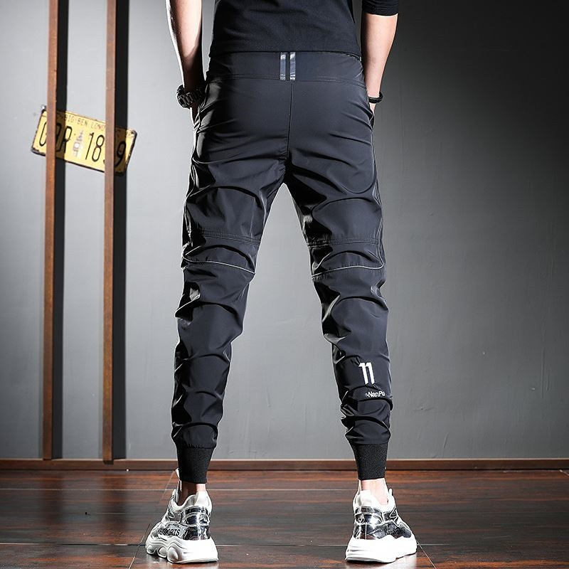 Men's Pants Summer Thin y Golf Jogger Training Gym Fitness and Exercise Drawstring Male Stylish Black Elastic Waist Leg 230329
