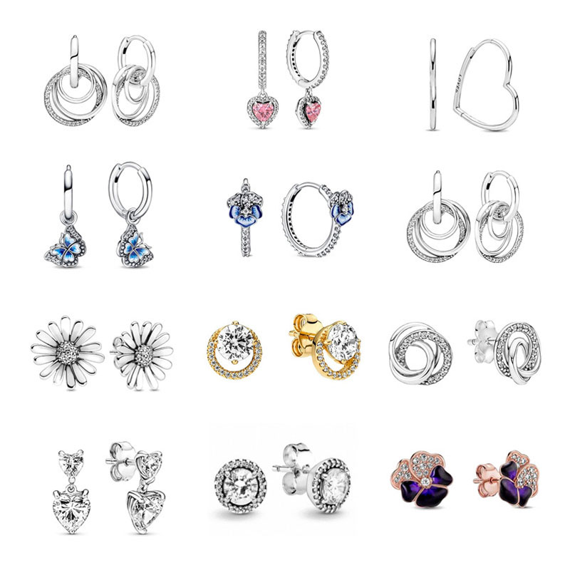 925 Sterling Silver Charm Butterfly Earrings Suitable for Primitive DIY Fashion Jewelry Gifts Female Fine Earrings