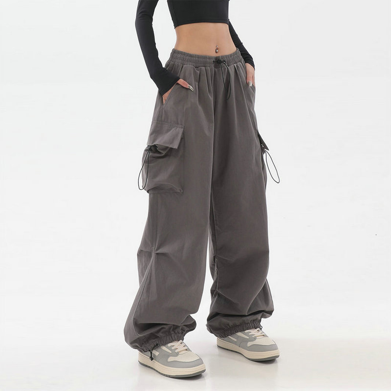 Women's Pants s Joggers Cargo Y2K Parachute Pant Hippie Streetwear Oversize Pockets Trousers Harajuku Techwear Wide Pantalone 230329