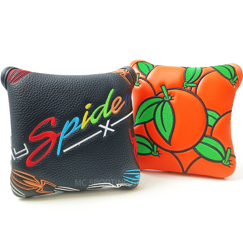 Other Golf Products Golf Putter Cover Orange And Black Spider Putter Headcover Golf Club Putter Head Covers Elegant Embroidery Premium Leather 230329