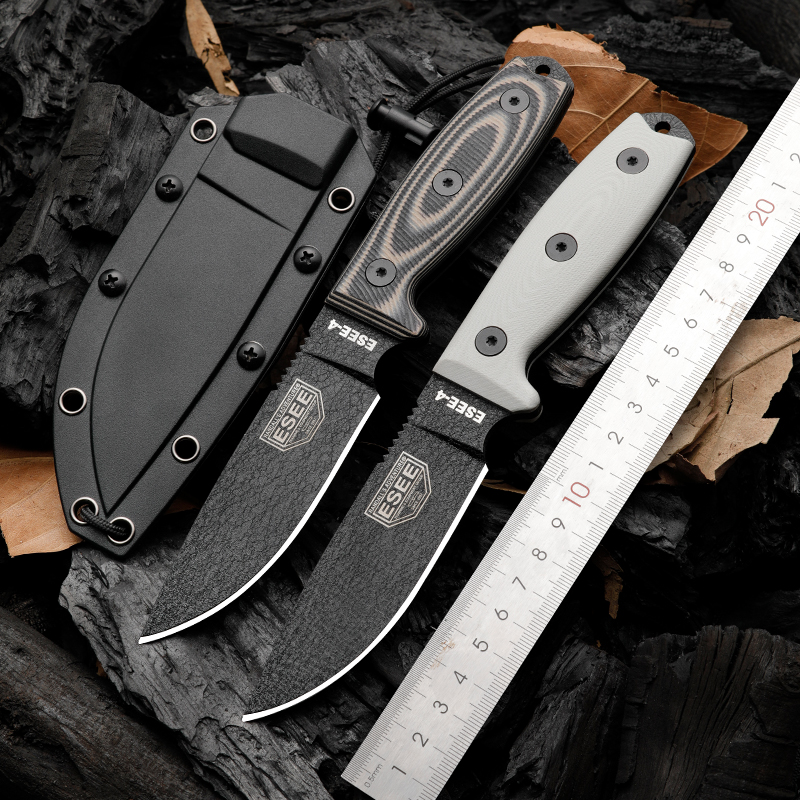 

New ESEE-4POD ROWEN Jungle Survival Knife 1095 high carbon steel Blade G10 handle camping outdoor Hunting Knives Self-defense Tactical Combat tool