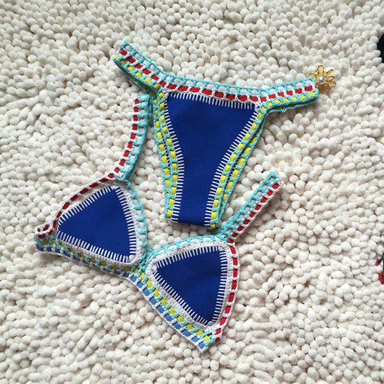Womens Swimwear Micro Bikini Women Handmade Crochet Halter Patchwork Bathing Suit Swimsuit Biquini Thong Trajes De Banos AAA Discount for in-store pur