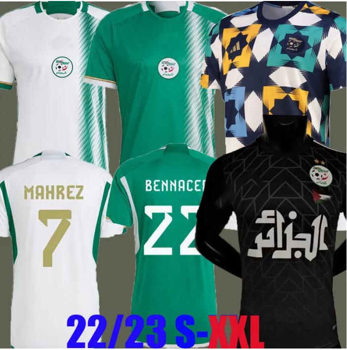 22 23 Algeria Mens Soccer Jerseys SLIMANI MAHREZ FEGHOULI BENNACER ATAL 2022 2023 Home away Football Shirts black Uniforms pre match training fans player version 666, White
22 23 Algeria Mens Soccer Jerseys SLIMANI MAHREZ FEGHOULI BENNACER ATAL 2022 2023 Home away Football Shirts black Uniforms pre match training fans player version 666, White