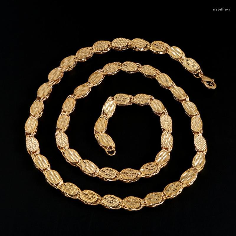Chains Length 60cm Width 7mm Ethiopian Thick Necklaces Gold Color Africa Eritrea Chunky Chain Dubai Arab Jewelry
