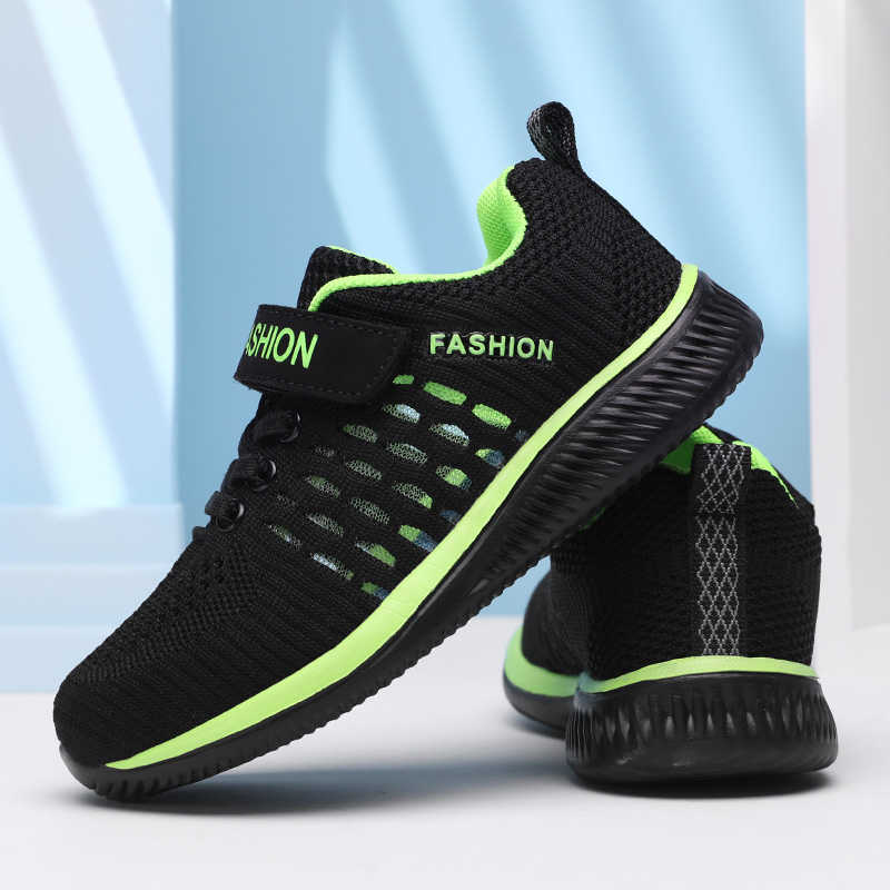 Athletic Outdoor 2023 Summer Boys Running Sneakers Fashion Sport Kids Hook Loop Breathable Casual Shoes Children Walking Tenis Sneaker Girl W0329 XJ26