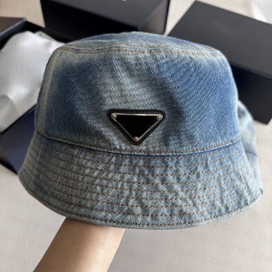 

Fashion Street Hats Bucket Hat Ball Cap Stingy Brim Denim Blue for Mens Woman Casual Caps Casquette, C1