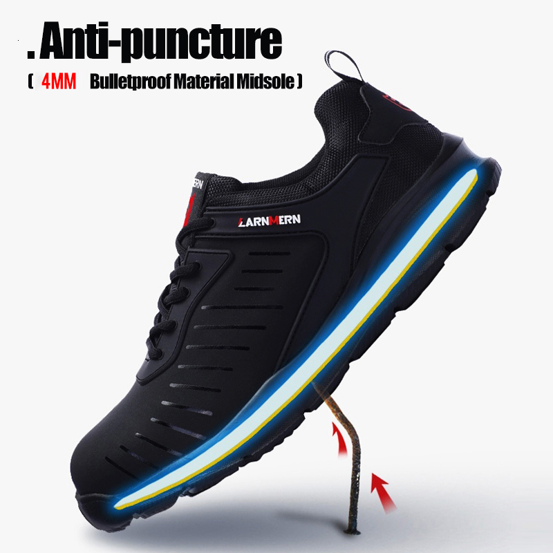 Dress Shoes LARNMERN Mens Steel Toe Safety Work For Men Lightweight Breathable AntiSmashing NonSlip Antistatic Protective 230329