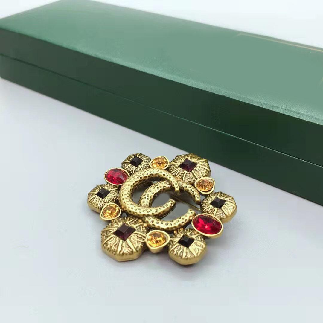 Fashion designer Pins Brooches ladies colored gems Brooch luxury party jewelry