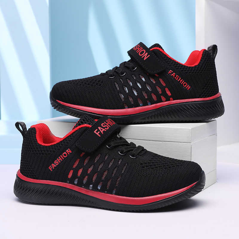 Athletic Outdoor 2023 Summer Boys Running Sneakers Fashion Sport Kids Hook Loop Breathable Casual Shoes Children Walking Tenis Sneaker Girl W0329 XJ26